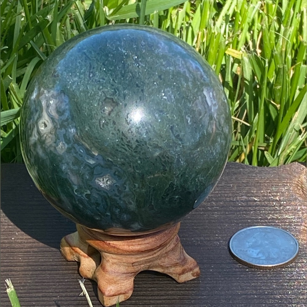 Crystal Moss Agate Sphere #27